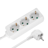 Przedłużacz 3 gniazda 3m typu niemieckiego bez przełącznika (3x1,5mm) Rebel biały